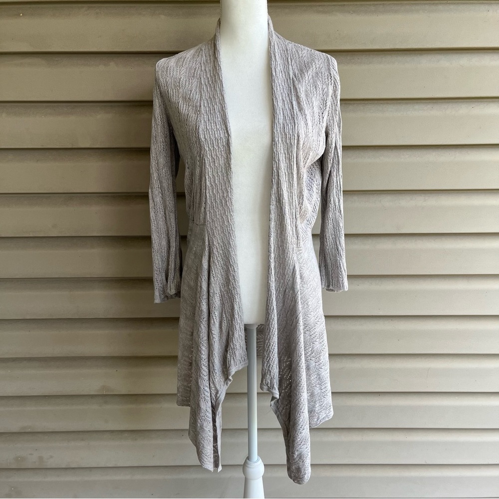 •Chelsea & Theodore• Light Taupe Waterfall Duster Cardigan - Size Medium